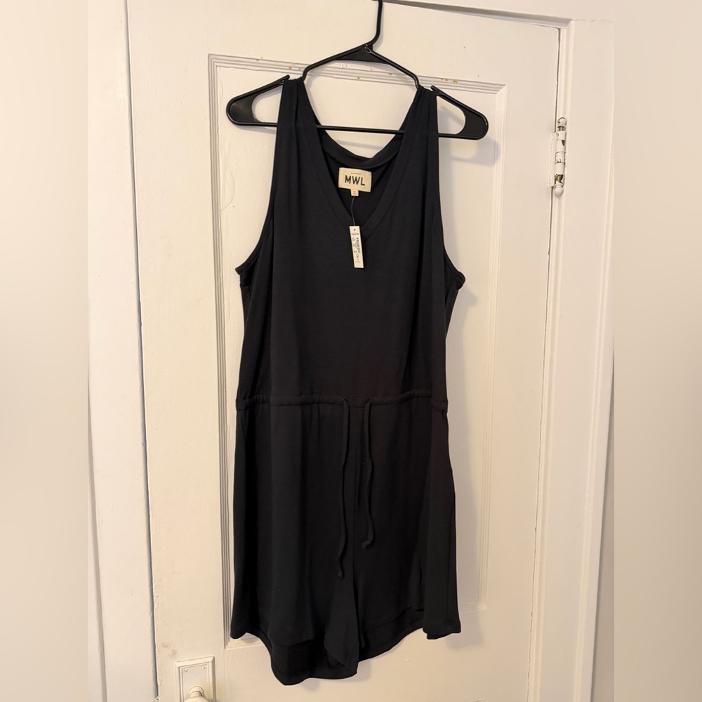 Madewell MWL Black V-Neck romper